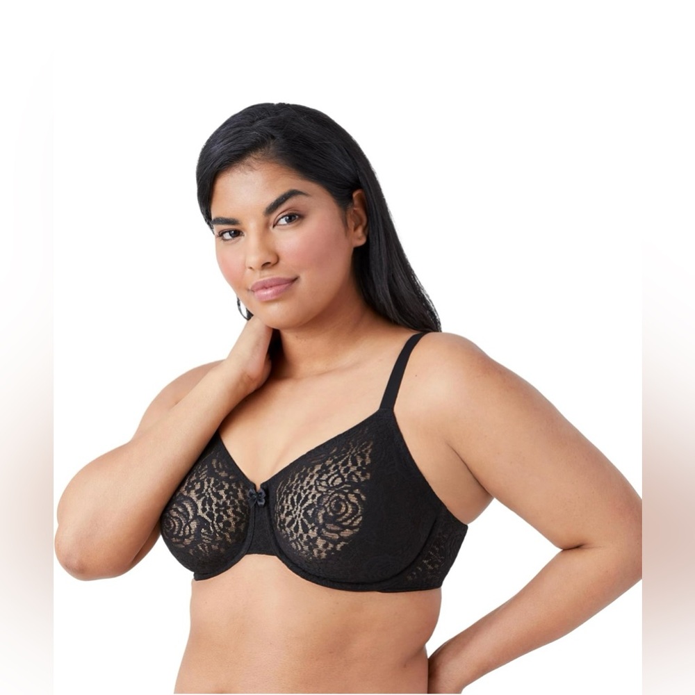 Wacoal Women's Halo Lace underwire bra, Black, 34C - Picture 2 of 8